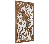 MirrorOutlet Large Metal Rusted Bumblebee Portrait Shaped Garden Outdoor Mirror 118x58cm, GM110, Bronze