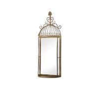 MirrorOutlet Large Metal Rustic Arched Bird Cage Window Garden Outdoor Mirror 70cm X 26cm, Green (GM090)