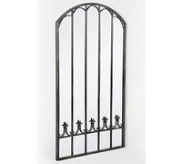 MirrorOutlet Garden View Metal Arch Shaped Decorative Ornate Effect Garden Mirror 140 x 75cm