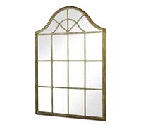 MirrorOutlet Harrogate Metal Arch Shaped Decorative Rustic Green Window Garden Mirror 92 x 63cm