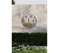 MirrorOutlet Large Metal Rustic Circular Shaped Garden Mirror Bumble Bee 80cm X 80cm, Purple (GM079)