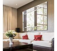 Mirroroutlet Large Milton All Glass Bevelled Mirror Wall Mirror 144 X 115.5 Cm