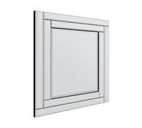 MirrorOutlet Large Modern Venetian All Glass Double Framed Wall Mirror 2Ft3 X 1Ft11 (68cm X 58cm),YC127, Clear/Transparent