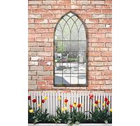 MirrorOutlet Large Outdoor Home And Garden Mirror Rustic Gothic Design 3ft9 x 1ft8 (115cm x 50cm) Silver, GMA002-A