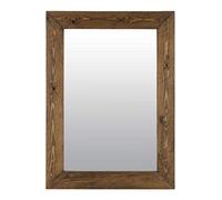 MirrorOutlet Large Rustic Solid Wood Wall Mirror 3Ft2 X 2Ft6 (96cm X 76cm), 93x68, Brown