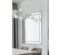 MirrorOutlet Large Venetian Modern Big Bevelled Wall Mirror Bargain 3Ft10 X 3Ft 117cm X 91cm, 120x94x2,Silver,DC013