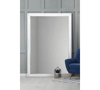 MirrorOutlet Large White Antique Wood Wall Mounted Mirror 6Ft7 X 4Ft7 201 x 140cm LL042