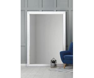 MirrorOutlet Large White Antique Wood Wall Mounted Mirror 6Ft7 X 4Ft7 201 x 140cm LL042