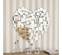MirrorOutlet Love All Glass Collage Heart Wall Mirror 81 X 80 Cm