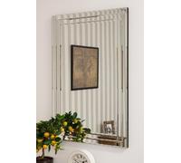 MirrorOutlet Luxford All Glass Bevelled Mirror 90 x 60 CM in Silver | Size: 1 Pack MirrorOutlet Silver 1 Pack