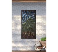 MirrorOutlet Metal Garden Mirror Extra Large Leaf Effect 180cm x 90cm (6ftx3ftmax), Black, 180 x 90 cm,GMS008M