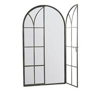 Mirroroutlet Summer View Metal Arch Garden Mirror 140cm X 75cm, Black