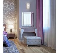 MirrorOutlet Milton All Glass Bevelled Square Corner Mirror 68 X 58 Cm, Silver