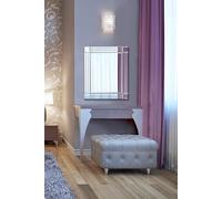 MirrorOutlet Milton All Glass Bevelled Square Corner Mirror 68 x 58 CM in Silver | Size: 1 Pack MirrorOutlet Silver 1 Pack