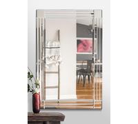 MirrorOutlet 'Milton' All Glass Bevelled Square Corner Wall Mirror 100 x 70 CM in Clear MirrorOutlet Clear 100 x 70 CM
