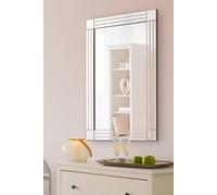 MirrorOutlet Milton All Glass Bevelled Square Corner Wall Mirror 90 X 60 Cm