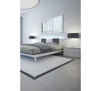 MirrorOutlet Milton All Glass Bevelled Square Corner Full Length Mirror 174 X 85 Cm, Silver