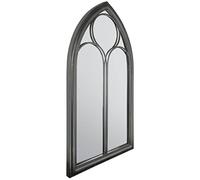 MirrorOutlet Milton Manor Black Rustic Chapel Window Design Garden Outdoor Wall Mirror 3ft8 x 2ft 112cm x 61cm, GMA007-M