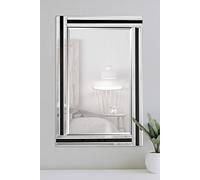 MirrorOutlet Milton Manor Large Black And Silver Beveled Triple Edge Wall Mounted Mirror 144 x 115.5cm 4ft9 x 3ft9