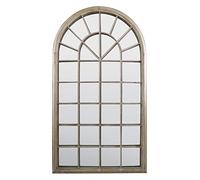 MirrorOutlet Milton Manor Rustic Cream Multi Panel Arched Window Garden Outdoor Mirror 4ft3 x 2ft6, Ivory,GMA011-M