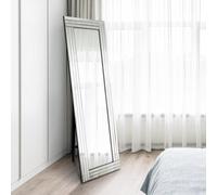 MirrorOutlet Cheval Triple-Bevel Free Standing Mirror 170 x 58 CM 5ft7 x 1ft11 in Silver | Size: 1 Pack MirrorOutlet Silver 1 Pack