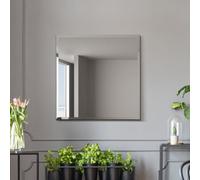 MirrorOutlet The Moderni - Large Bevelled edged Modern Square Wall Mirror 24" X 24" (60cm X 60cm) Silver Mirror Glass On A Black Backing
