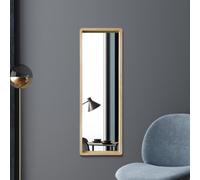 MirrorOutlet The Naturalis - Solid Oak Rounded Corners Modern Full Length Leaner Wall Mirror 47" X 15.7" (120CM X 40CM) 48m deep frame Premium Mirror Glass with Black Backing. Scandinavian Inspired!