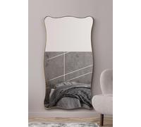 MirrorOutlet The Fluctus - Gold Metal Wavy Tray Frame Rectangular Wall Mirror 71" X 39" (180CM X 100CM) Silvered Mirror Glass. Extra Large