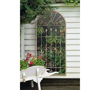 MirrorOutlet Somerley Gothic Arch Stone Coloured Large Garden Mirror 160cm x 75cm
