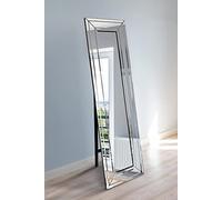 MirrorOutlet New Triple Bevel Large Modern Venetian Cheval Free Standing Mirror 5Ft X 1Ft3 (150 X 40cm), Frameless