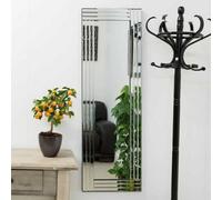 MirrorOutlet Oakley All Glass Triple Edge Bevelled Dress Mirror 120 X 40 Cm, Silver