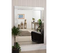 MirrorOutlet Oakley All Glass Triple Edge Bevelled Large Wall Mirror 144 x 116 CM in Silver | Size: 1 Pack MirrorOutlet Silver 1 Pack