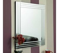 MirrorOutlet Oakley All Glass Triple Edge Bevelled Mirror 68 X 58 Cm, Silver