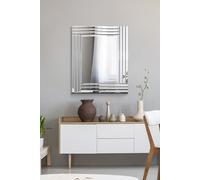 MirrorOutlet Oakley All Glass Triple Edge Bevelled Mirror 68 x 58 CM in Silver | Size: 1 Pack MirrorOutlet Silver 1 Pack