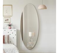 MirrorOutlet Ovale Black Wood Oval Wall Mirror - 180x70cm