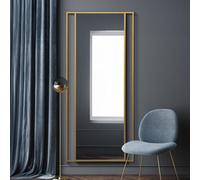 MirrorOutlet Gold Modern Wall & Leaner Mirror 79" X 35" (200 x 90CM) | Size: 1 Pack MirrorOutlet Gold 1 Pack