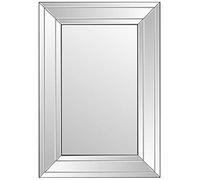 MirrorOutlet Small Modern Triple Edge Bevelled Venetian Mirror, 90 x 60, Frameless