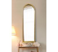 MirrorOutlet Solid Oak Framed Arched Leaner / Wall Mirror 47" X 16" (120CM X 40CM) in Beige | Size: 1 Pack MirrorOutlet Beige 1 Pack