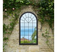 Mirroroutlet Somerley Country Arch Large Black Garden Mirror 129 X 76Cm