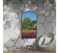 Mirroroutlet Summer View Metal Arch Shaped Decorative Ornate Effect Garden Mirror 140 X 75Cm
