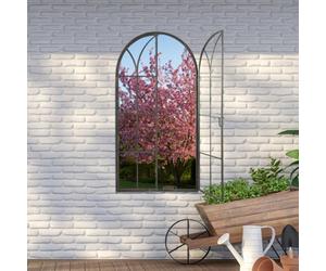 Mirroroutlet Summer View Metal Arch Shaped Opening Window Garden Mirror 160Cm X 85Cm