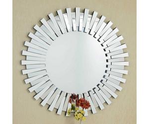 Mirroroutlet Sunburst All Glass Stylised Decorative Mirror 120 X 120