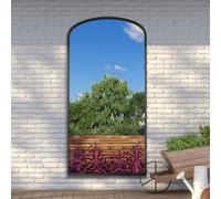 Mirroroutlet - The Angustus - Black Metal Framed Arched Garden Wall Mirror 79"x39" (200 X 100 Cm)