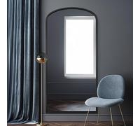 Black Metal Framed Arched Wall Leaner Mirror 67"x33" (170x85CM) MirrorOutlet Black 1 Pack