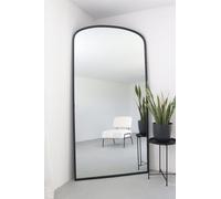 MirrorOutlet The Angustus - Black Metal Framed Modern Shallow Arched Wall and Leaner Mirror 79" X 39" (200CM X 100CM) Black. 2cm Wide Frame and 3cm Deep.…