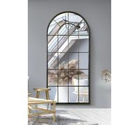MirrorOutlet The Arcus - Antique Black Framed Arched Window Leaner/Wall Mirror 71" X 33.5" (180x85CM) | Size: 1 Pack MirrorOutlet Black 1 Pack