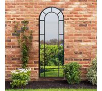 MirrorOutlet The Arcus - Black Framed Modern Full Length Arched Leaner Garden Wall Mirror 67" X 24" (170CM X 60CM) Silver Mirror Glass with Black All weather Backing.