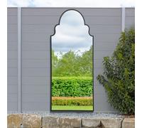 MirrorOutlet The Arcus - Black Framed Modern Full Length Arched Leaner Wall Garden Mirror 79" X 33" (200CM X 85CM) Silver Mirror Glass with Black All weather Backing.