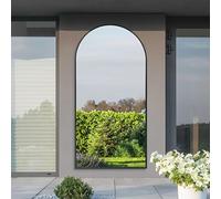MirrorOutlet The Arcus - Black Framed Modern Full Length Arched Leaner Wall Garden Mirror 79" X 39" (200CM X 100CM) Silver Mirror Glass with Black All weather Backing.