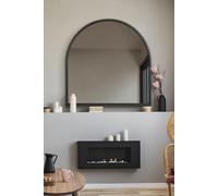 MirrorOutlet The Arcus - Black Framed Modern Full Length Arched Leaner/Wall Mirror 39" X 39" (100CM X 100CM) Silver Mirror Glass with Black All weather Backing.